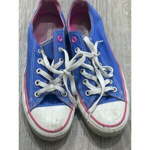 Converse Chuck Taylor All Star Women's Shoes Size 7 Lace Up Blue Hot Pink Sneake